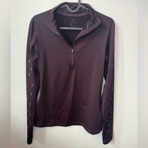 Nike Women's Dark Purple Half-Zip Sweatshirt